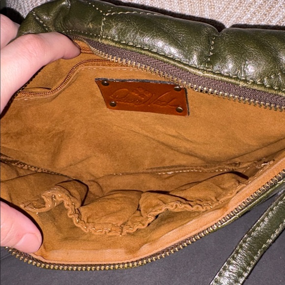 Patricia Nash Tinchi Crossbody With Dust Bag. Olive Quilted Leather. EUC - Picture 6 of 8